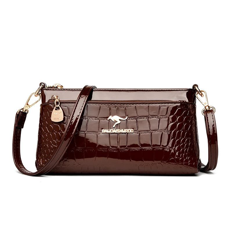 Bolso Crossbody Piel Croco Elegante