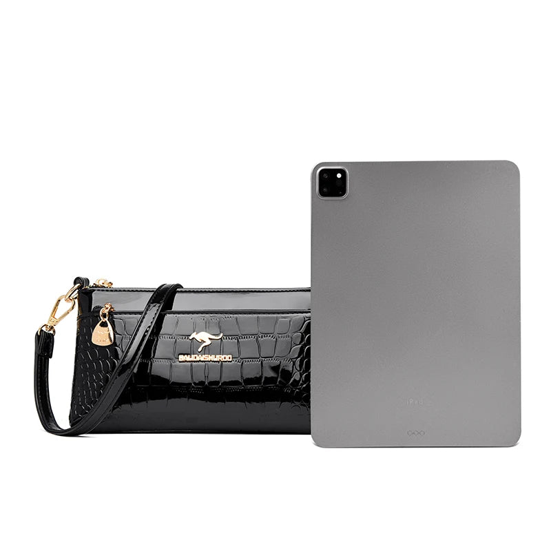 Bolso Crossbody Piel Croco Elegante