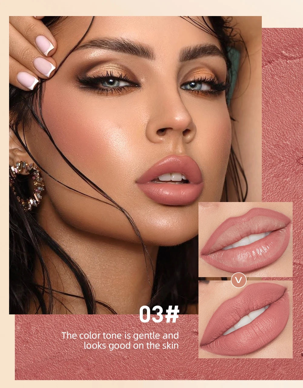 Set Lipliner + Labial Mate Nude QIBEST.