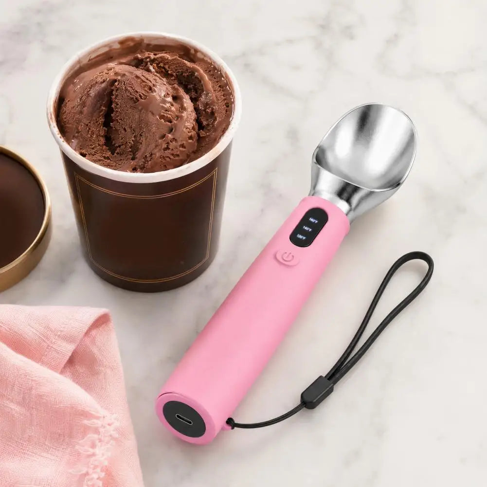 Cuchara de Helado Eléctrica Recargable con Pantalla LED