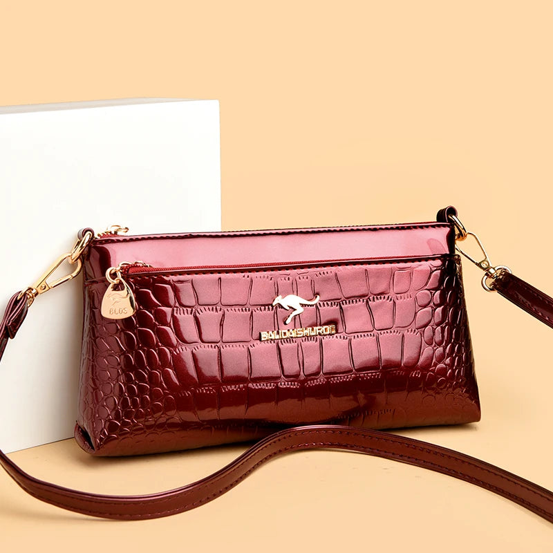 Bolso Crossbody Piel Croco Elegante