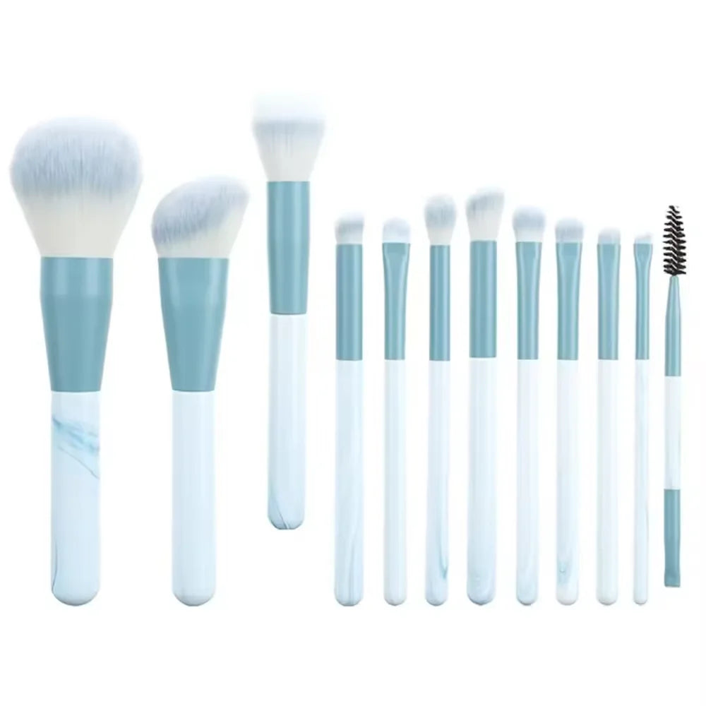 Set de 13 Brochas de Maquillaje Profesionales – Rostro, Ojos y Labios, Suaves y Antiderrame