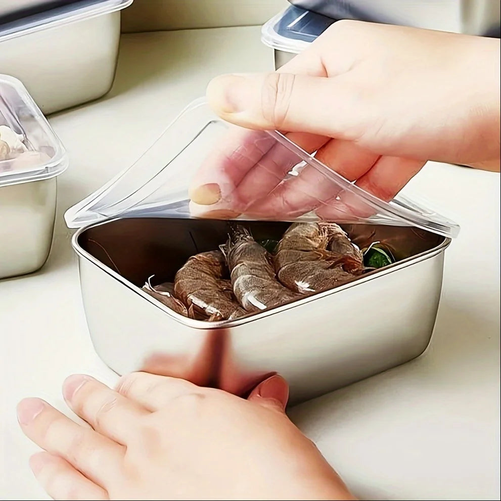 Contenedores de Acero Inoxidable Aptos para Horno – Set de 3 piezas 🥗🔥