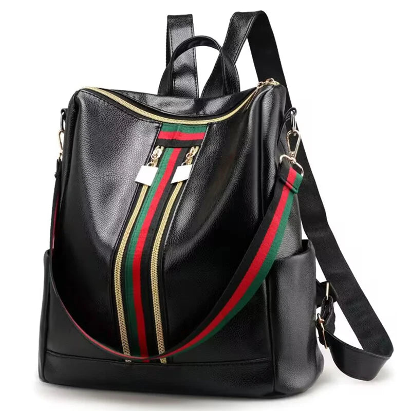 Mochila de Piel Fina Multifunción