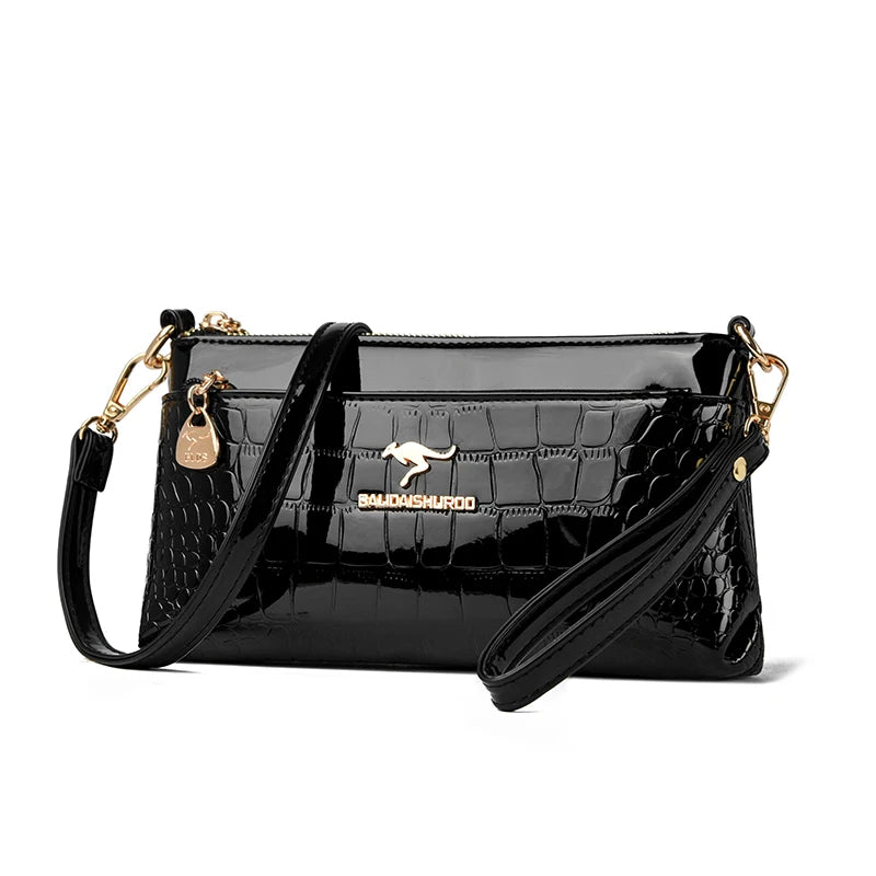 Bolso Crossbody Piel Croco Elegante