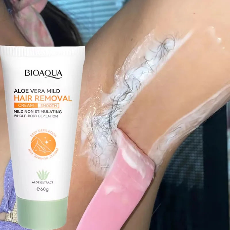 "Crema Depilatoria BIOAQUA Aloe Vera – Depilación Suave e Indolora"