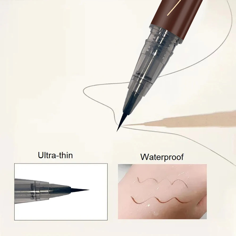 Delineador de Cejas Ultra-Fino Doble Uso – Efecto Microblading, Resistente al Agua