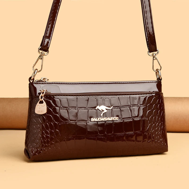 Bolso Crossbody Piel Croco Elegante