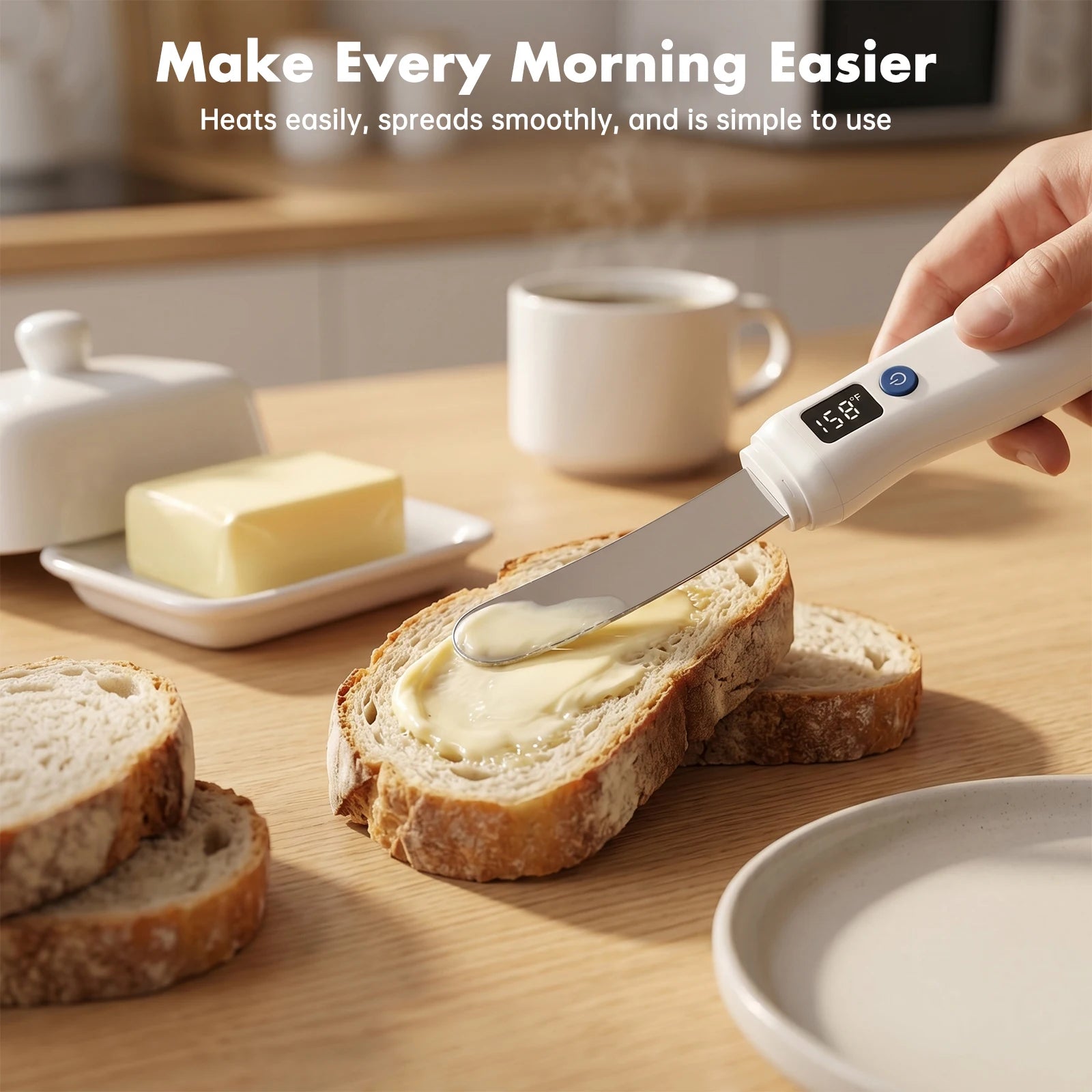 USB Rechargeable Heated Butter Knife Electric Butter Spreader For Cold Butter Cheese Margarine Toast Bread And Breakfast